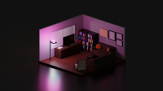 LIVING ROOM WITH LAMP
