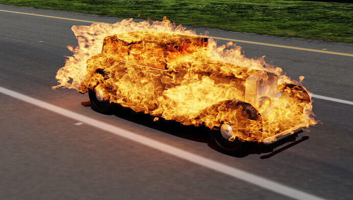 Fire car render 4