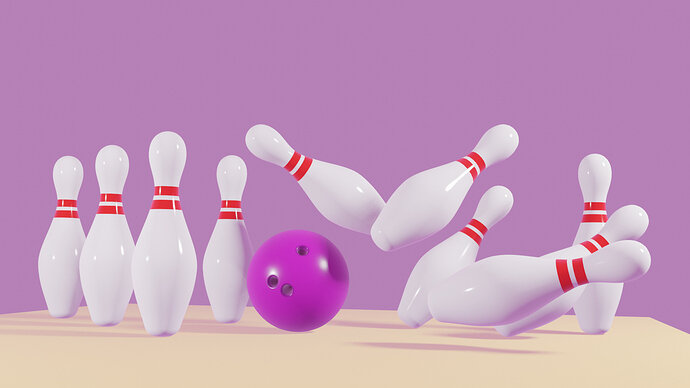 Bowling Scene Smash with shadows