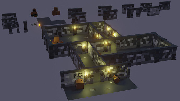eevee render modular dungeon
