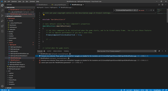 WorldPosition.cpp - MyProject6 (Workspace) - Visual Studio Code 5_4_2563 11_41_08