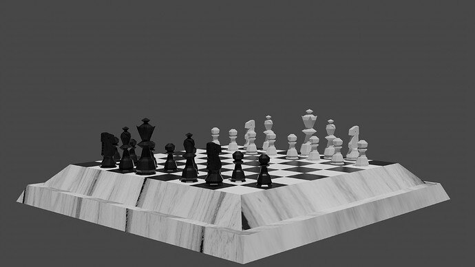 Low Poly Chess-4 pieces