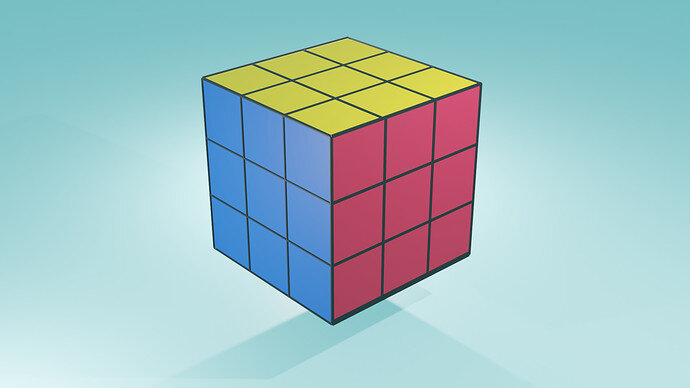 Multiple Materials Challenge- Rubik's Cube Render