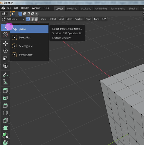 mesh pselecting mouse