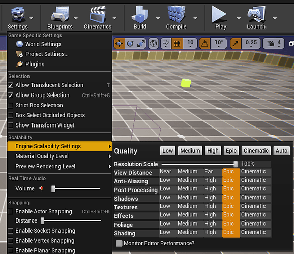 ue4 settings