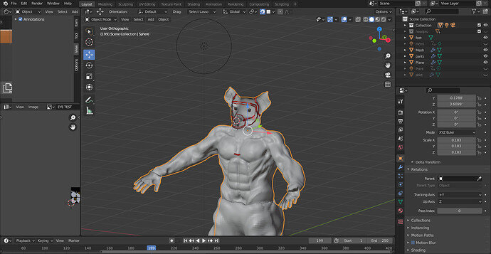 after recalculating mesh face and hands turns backwards