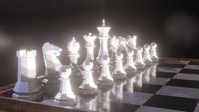 Chess Scene White Pieces