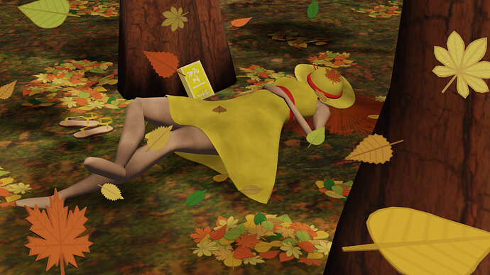 Sleeping autumn girl scene 5