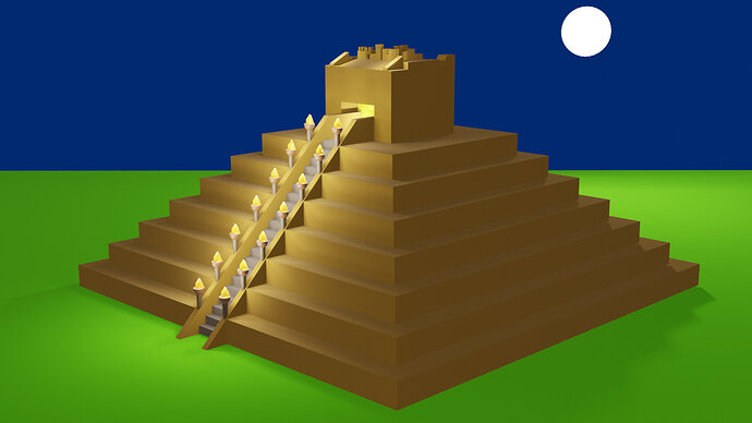 Mayan pyramid night