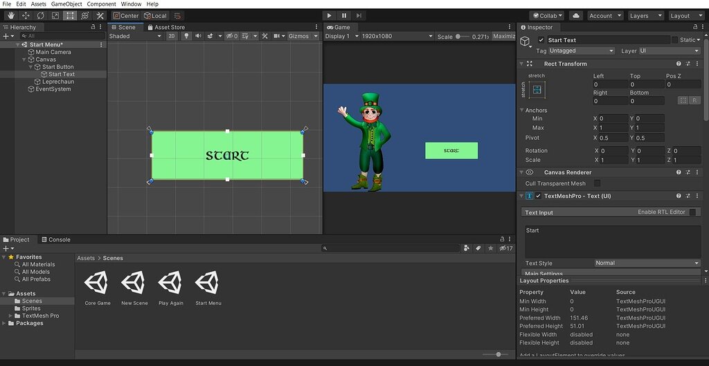 Button Text Scaling not working - Ask - GameDev.tv