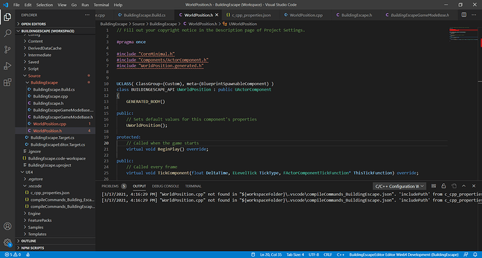 WorldPosition.h - BuildingEscape (Workspace) - Visual Studio Code 3_17_2021 3_18_48 PM