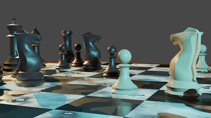 Chess Scene - Knights Detail