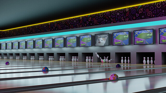 Bowling Scene Multi Color Cycles