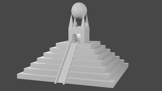 pyramid ramp and hand rails eevee render