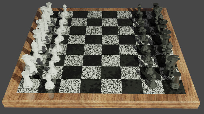 Chess Board Complete Rendered