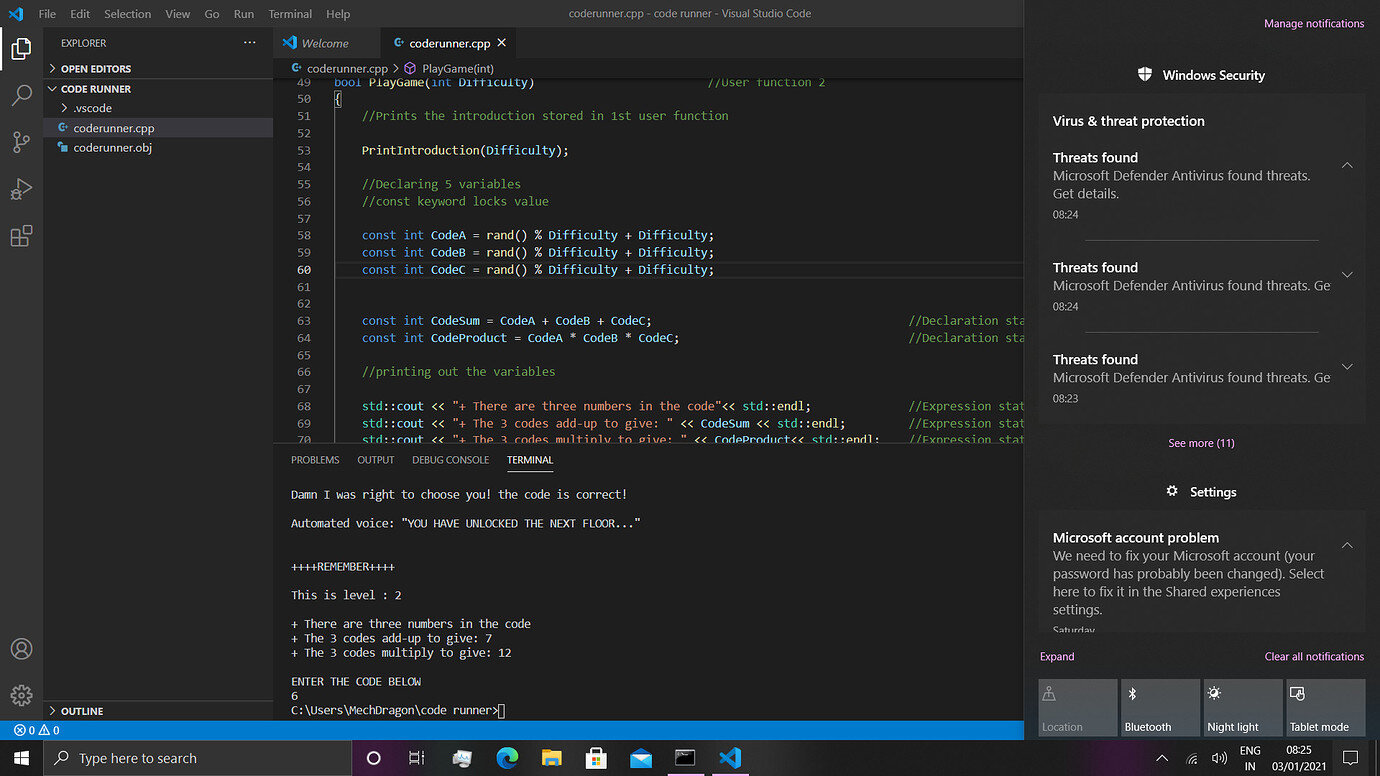 Windows defender detects threats when code is runned - Ask - GameDev.tv