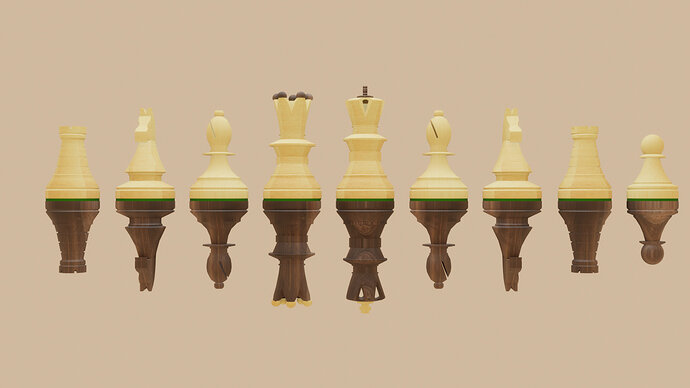 Chess Set Complete Render 3