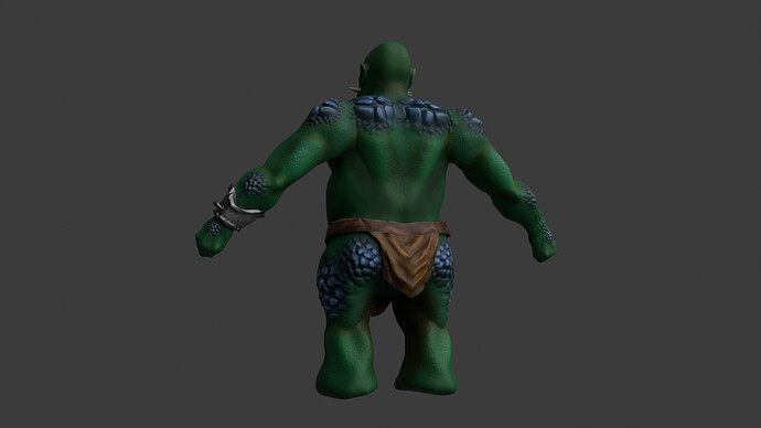 Coloured orc render back