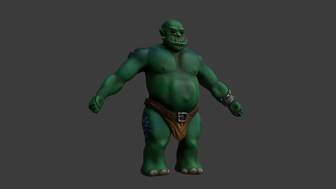 Coloured orc render front