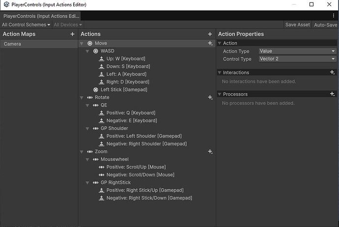 Player Control bindings