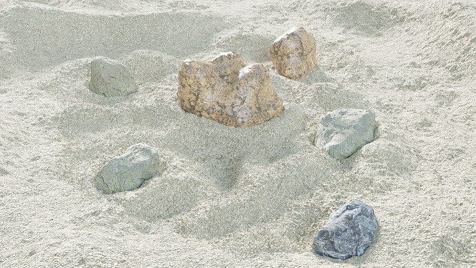 rocks in sand