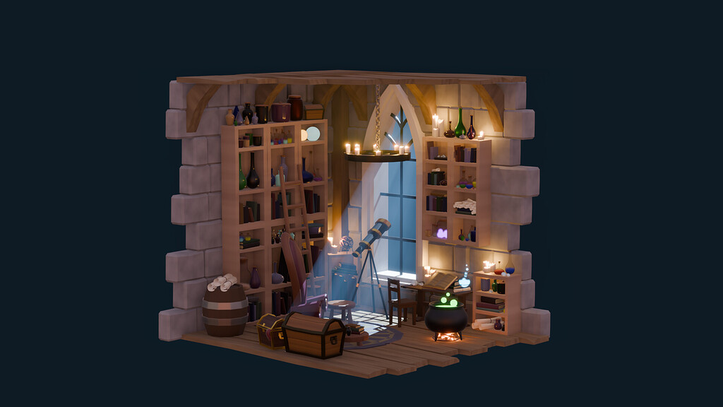 My wizards study (result of the isometric scenes course) - Show ...