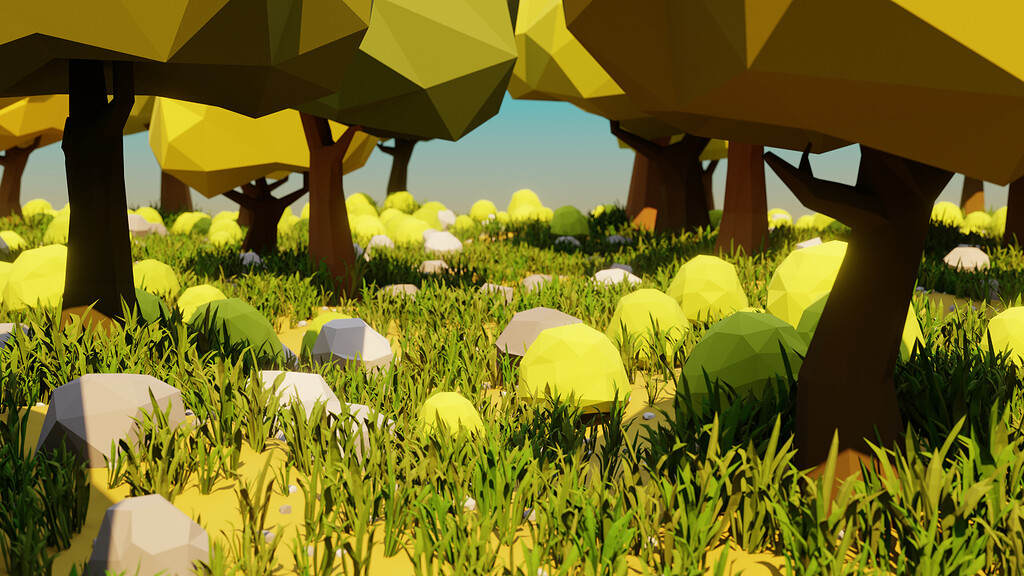 Low Poly Forest using Geometry Nodes - Show - GameDev.tv