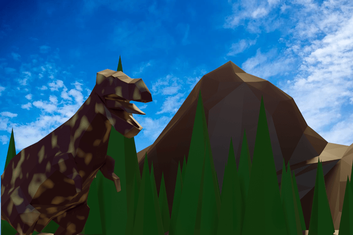 Dinosaur Scene  Final-High Contrast with Sky Background