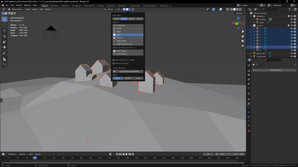 Project Individual Elements HELP Blender 4.0 Ask GameDev.tv