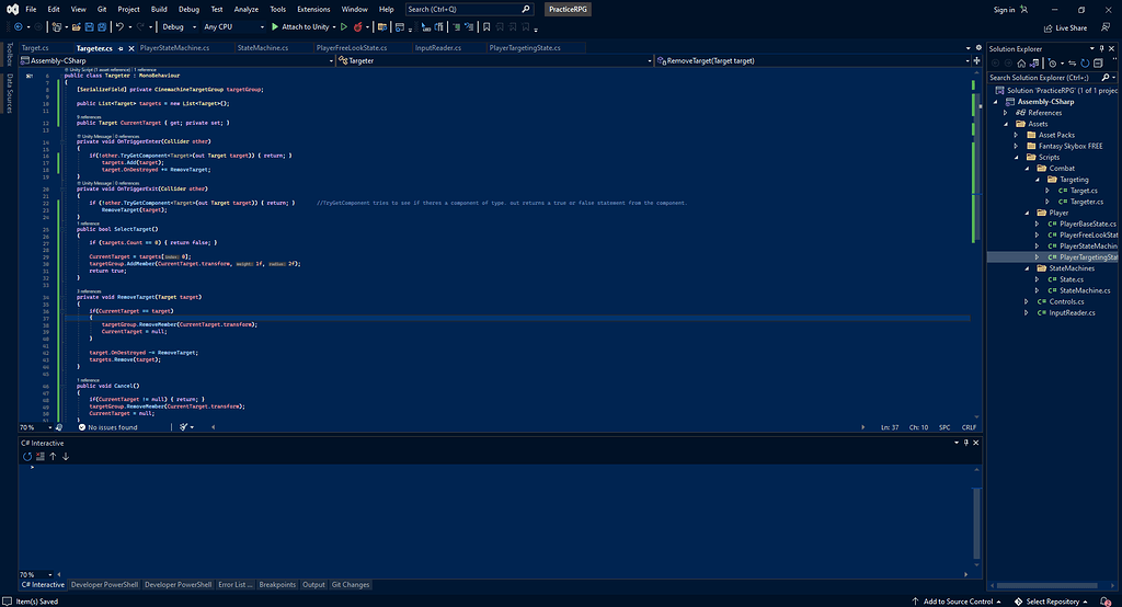 My targets dont clear. My code is the same as the instructors (I ...