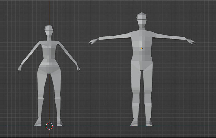 low poly male and female