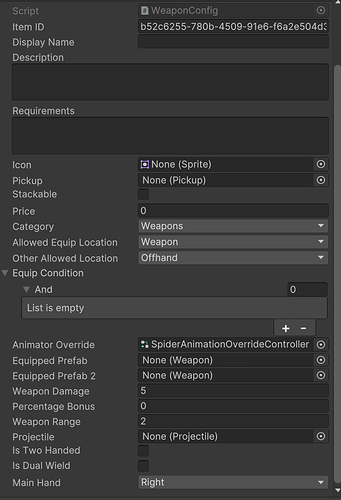 SpiderWeaponConfig