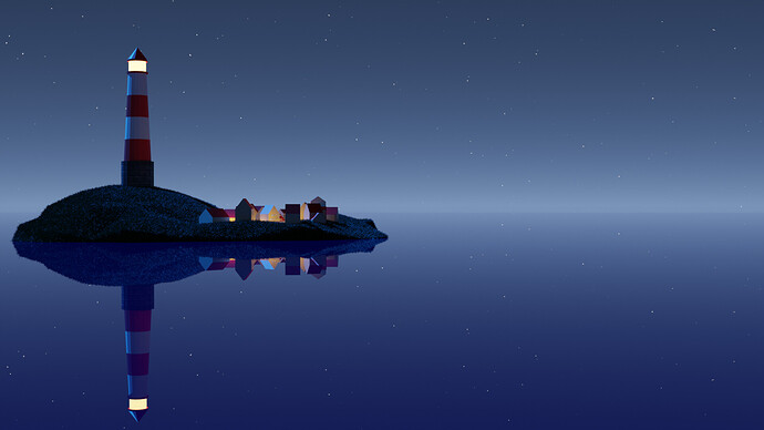village done with stars rtx with water on