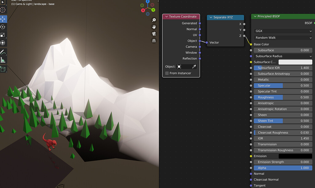 Mountains turn very bright using 