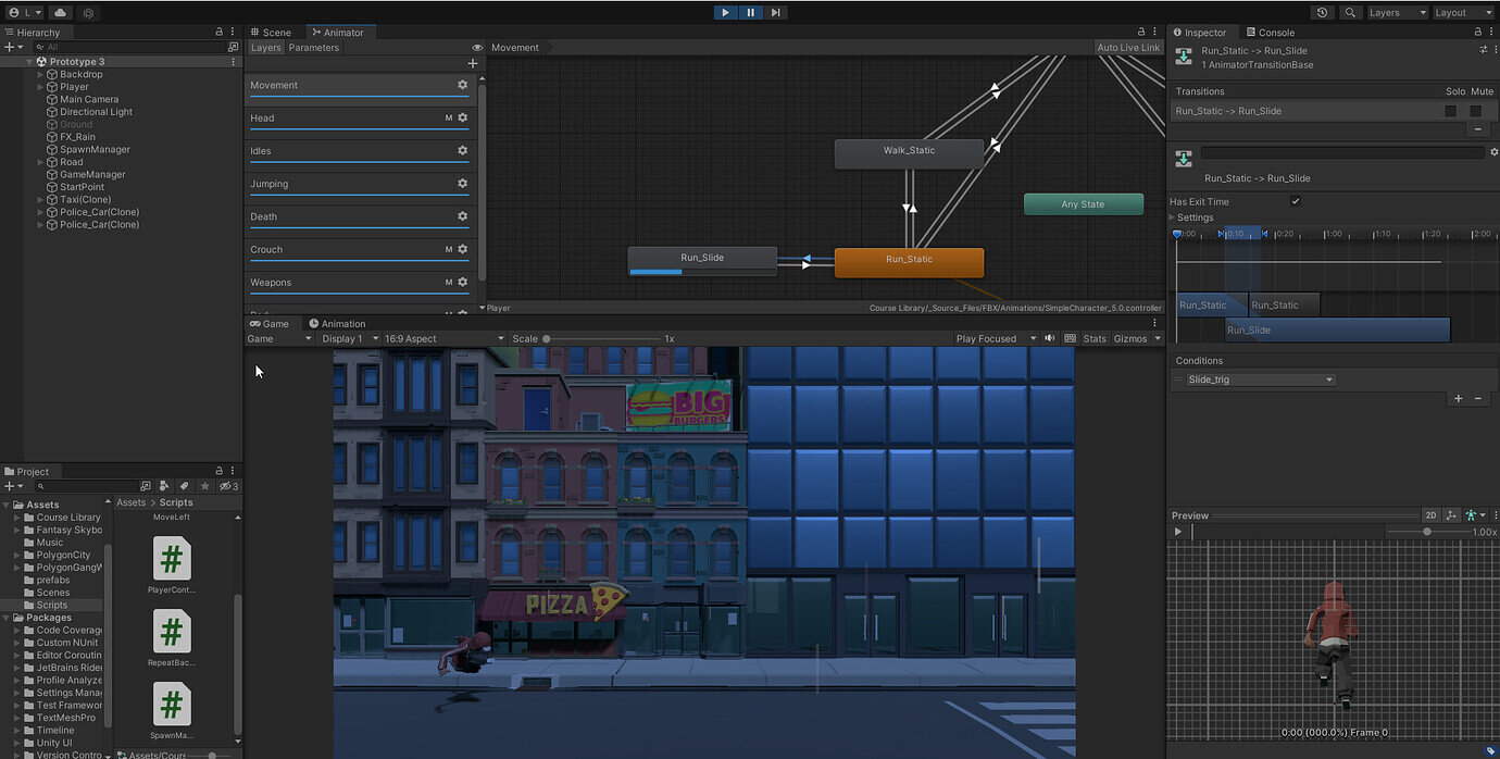 Slide animation Problem in unity - Ask - GameDev.tv
