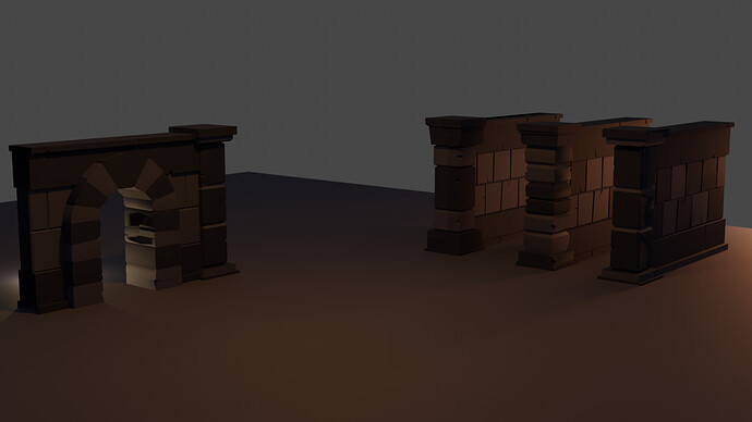 Modular Walls with unmotivated lights Cycles Render