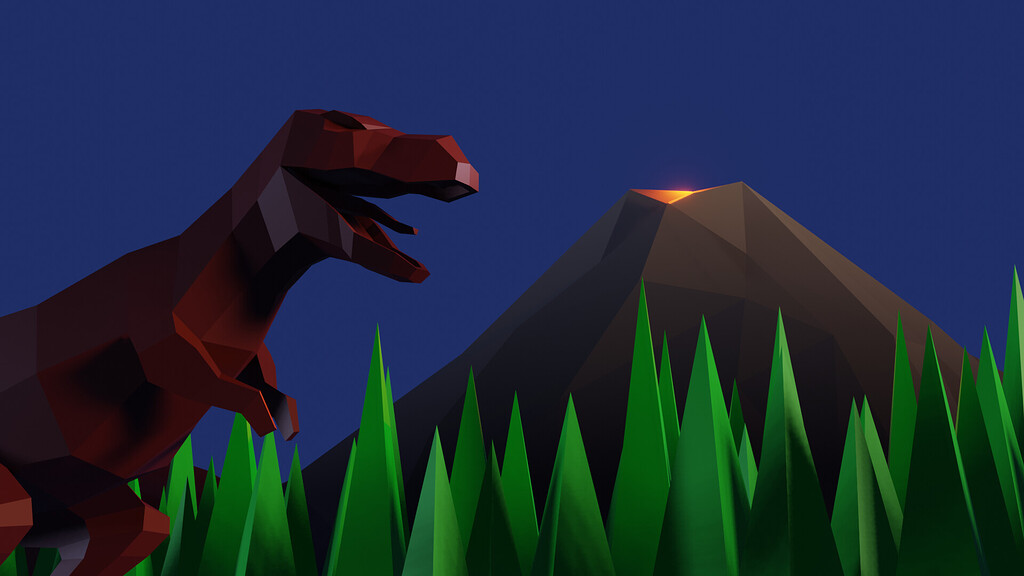 Low Poly Dino render - Show - GameDev.tv