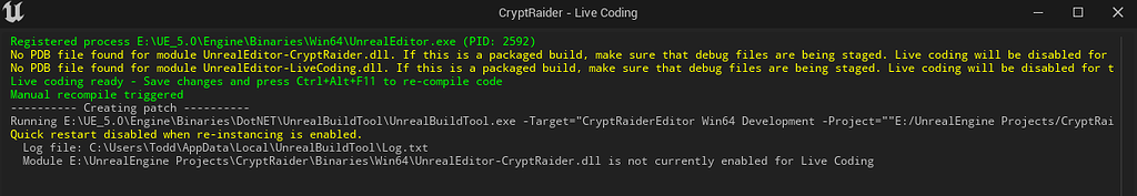 Live Coding not Working even while Enabled - Ask - GameDev.tv