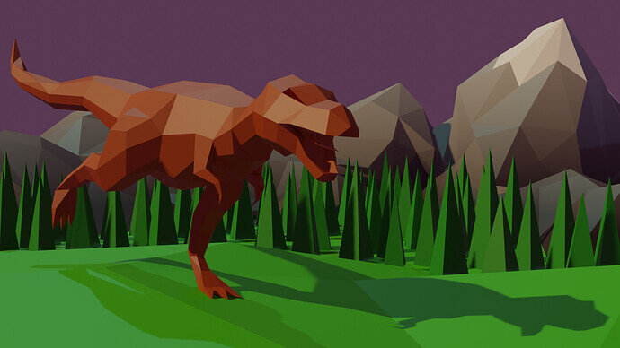 low poly dino