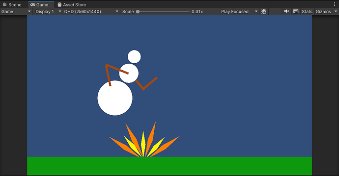 Snowman scene in-game