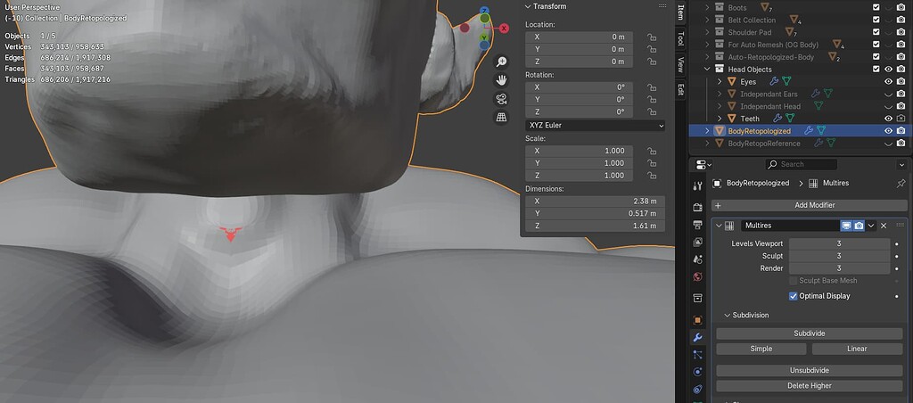Normals appear to be glitched after the multiresolution modifier - Ask ...