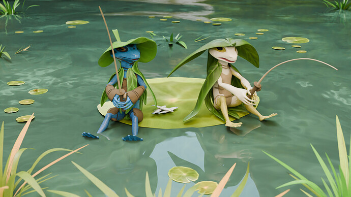 Frogs fishing - WIP