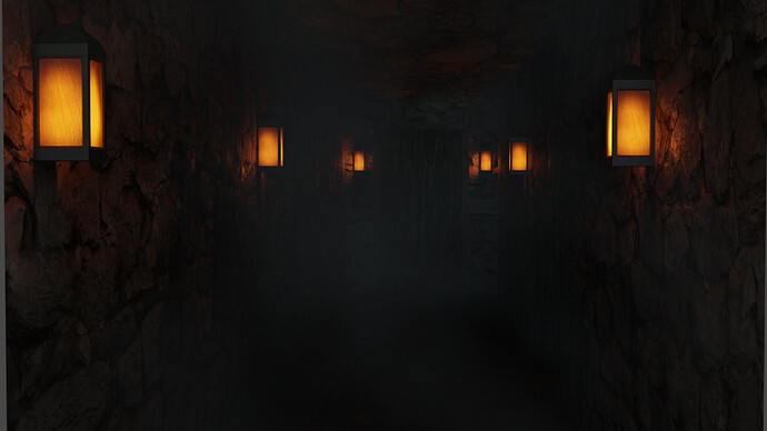 medieval corridor with fog 2
