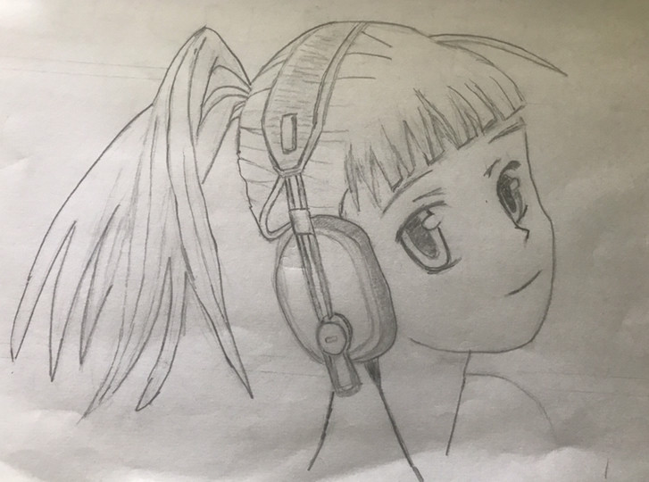 Anime girl listening to music - Show 