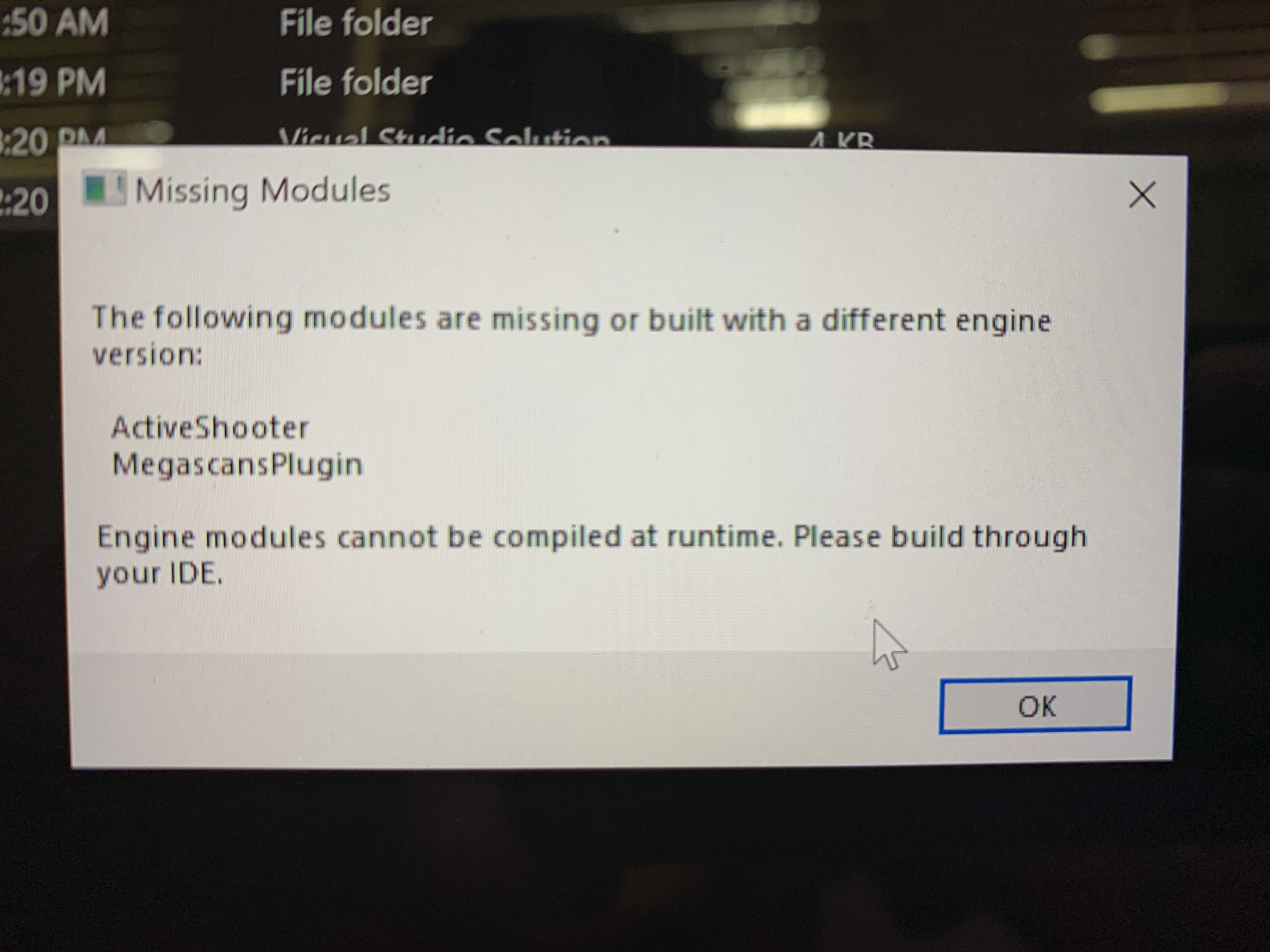 Megascans folder missing Compilation Error - Ask - GameDev.tv