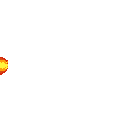 Animated fireball flattened