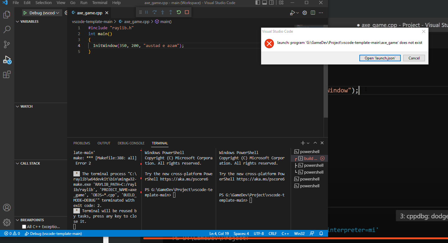 Axe_game.cpp file does not exist - Show - GameDev.tv