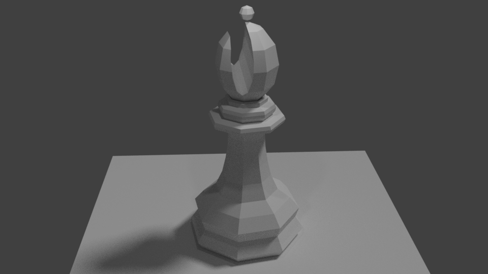chess bishop low poly