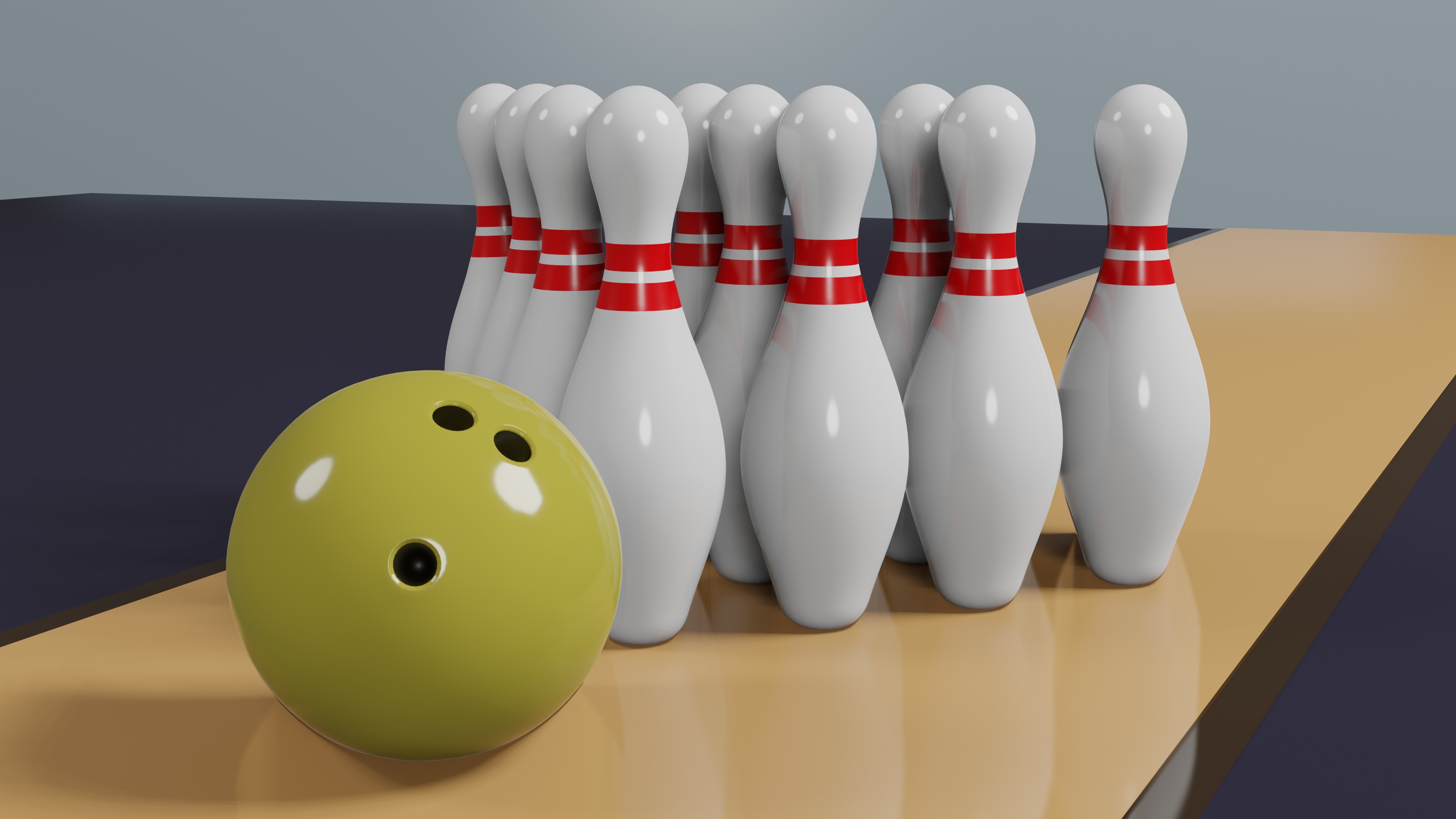 Lecture 59: Bowling scenes with Eevee render settings - Show - GameDev.tv