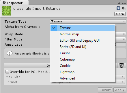 Anisotropic textures settings in Quality Settings - Unity Forum